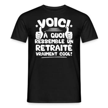 Voici à quoi ressemble un Retraité vraiment cool - T-shirt homme - noir - Devant - AI Model Male 178 light (178cm)