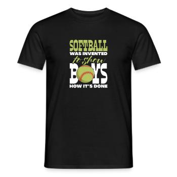 Softball Spieler Baseball Sport Pitcher Geschenk - Männer T-Shirt - Schwarz - Vorne - AI Model Male 178 light (178cm)
