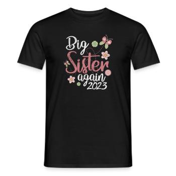Schwangerschaft Grosse Schwester - Männer T-Shirt - Schwarz - Vorne - AI Model Male 178 light (178cm)