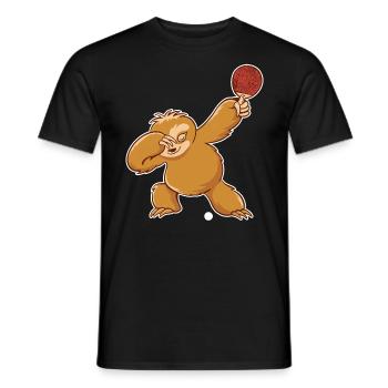 Tischtennis Outfit Damen Katze - Männer T-Shirt - Schwarz - Vorne - AI Model Male 178 light (178cm)