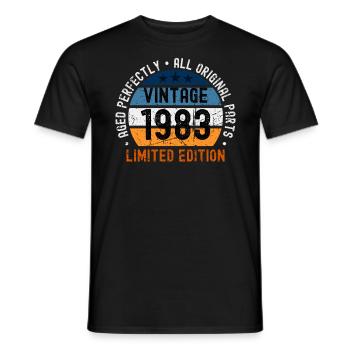 40th birthday vintage 1983 - Men's T-Shirt - black - Front - AI Model Male 178 light (178cm)