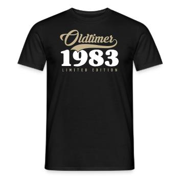 40th birthday vintage 1983 - Men's T-Shirt - black - Front - AI Model Male 178 light (178cm)