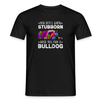 English Bulldog - Männer T-Shirt - Schwarz - Vorne - AI Model Male 178 light (178cm)