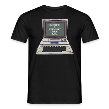 40th birthday vintage 1983 - Men's T-Shirt - black - Front - AI Model Male 178 light (178cm)