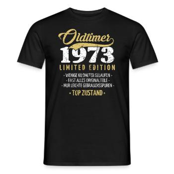 50th birthday Vintage 1973 - Men's T-Shirt - black - Front - AI Model Male 178 light (178cm)