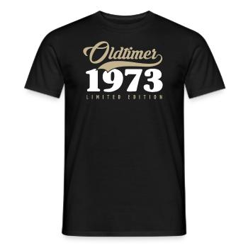 50th birthday Vintage 1973 - Men's T-Shirt - black - Front - AI Model Male 178 light (178cm)