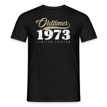 50th birthday Vintage 1973 - Men's T-Shirt - black - Front - AI Model Male 178 light (178cm)