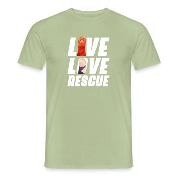 Animal rescue - Men's T-Shirt - sage - Front - AI Model Male 178 light (178cm)