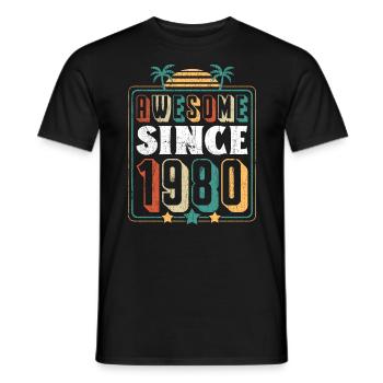 Génial depuis 1980 43e anniversaire - T-shirt homme - noir - Devant - AI Model Male 178 light (178cm)