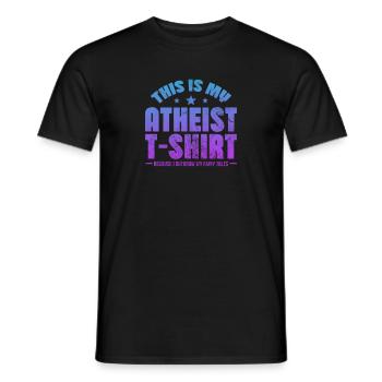 Atheist Atheism Anti Religion God Gift - Men's T-Shirt - black - Front - AI Model Male 178 light (178cm)