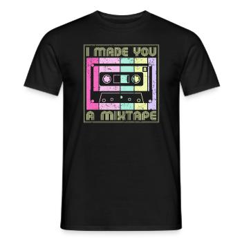 80s 90s Cassette Mixtape Retro Funny - T-shirt homme - noir - Devant - AI Model Male 178 light (178cm)
