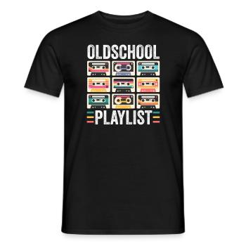 80s 90s Cassette Mixtape Retro Funny - Men's T-Shirt - black - Front - AI Model Male 178 light (178cm)
