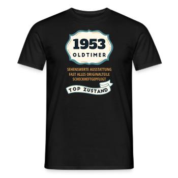 Geburtstag Geschenkidee - 1953 Oldtimer Vintage - Männer T-Shirt - Schwarz - Vorne - AI Model Male 178 light (178cm)