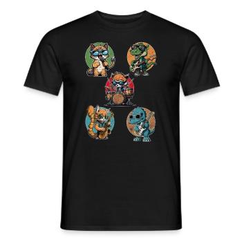 Cool design for children with kawaii manga motifs - Men's T-Shirt - black - Front - AI Model Male 178 light (178cm)