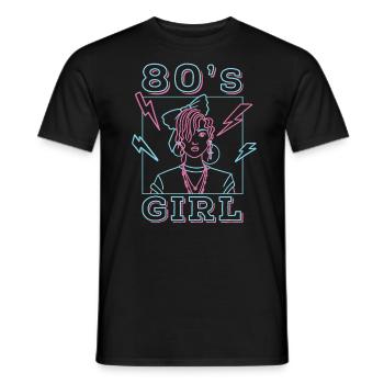 80s Fille Retro Carnaval 80s Thème Fête Cadeau - T-shirt homme - noir - Devant - AI Model Male 178 light (178cm)