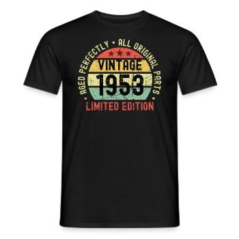 70th birthday vintage 1953 - Men's T-Shirt - black - Front - AI Model Male 178 light (178cm)