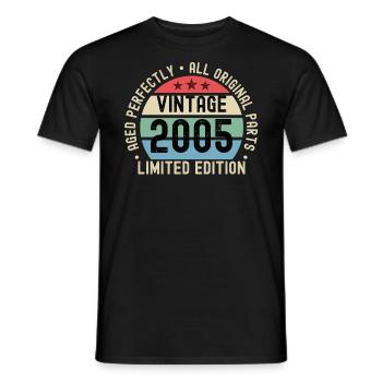 18ème Anniversaire Millésime 2005 - T-shirt homme - noir - Devant - AI Model Male 178 light (178cm)
