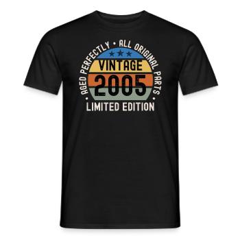 18ème Anniversaire Millésime 2005 - T-shirt homme - noir - Devant - AI Model Male 178 light (178cm)