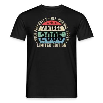 18ème Anniversaire Millésime 2005 - T-shirt homme - noir - Devant - AI Model Male 178 light (178cm)
