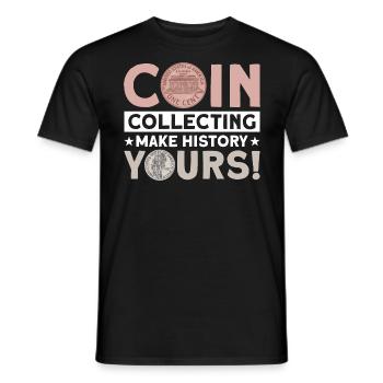 Coin Collector Numismatics Coin Collecting Coin Collection - Men's T-Shirt - black - Front - AI Model Male 178 light (178cm)
