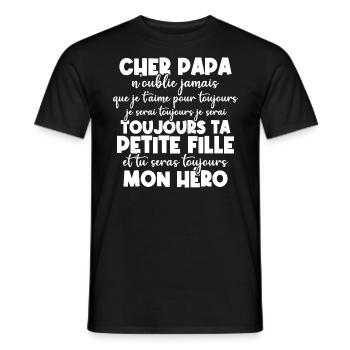 Cher papa n oublie jamais que je t aime - T-shirt homme - noir - Devant - AI Model Male 178 light (178cm)