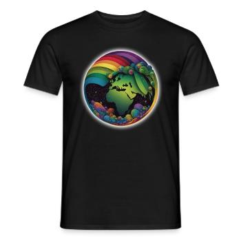 The world is colorful and diverse, rainbow Lgbtq - Men's T-Shirt - black - Front - AI Model Male 178 light (178cm)