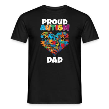 Welt Autismus Tag 2023 Stolzer Papa - Männer T-Shirt - Schwarz - Vorne - AI Model Male 178 light (178cm)