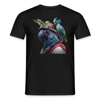Papageienkopf Geschenk - Männer T-Shirt - Schwarz - Vorne - AI Model Male 178 light (178cm)