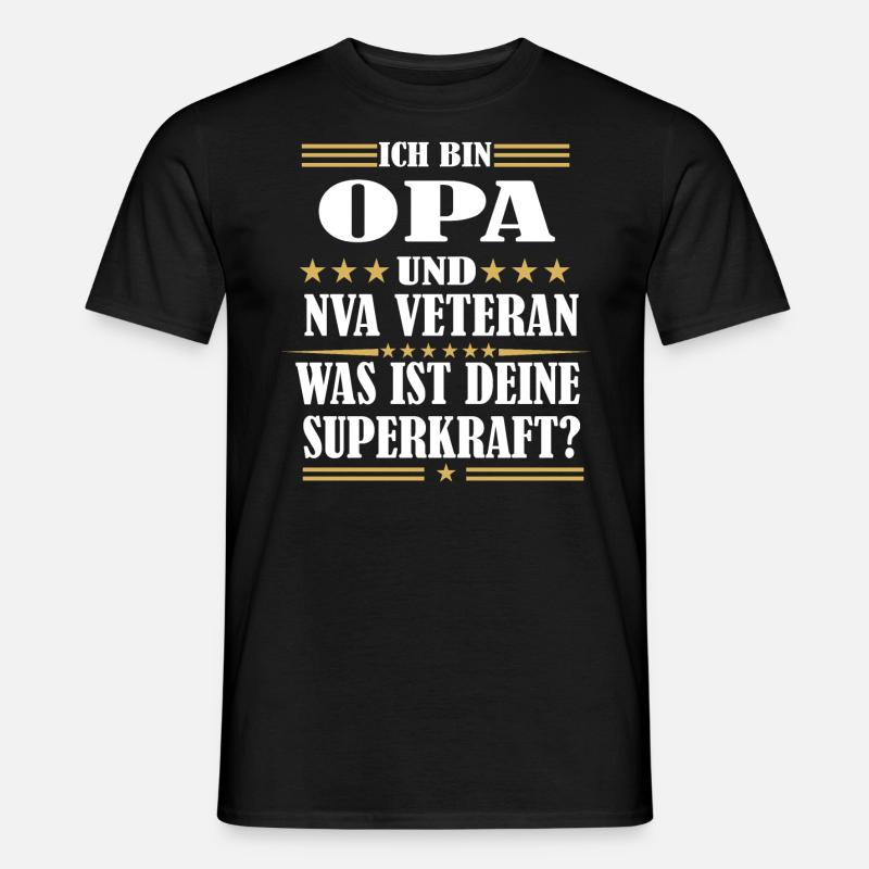 Opa NVA Veteran - Männer T-Shirt - Schwarz