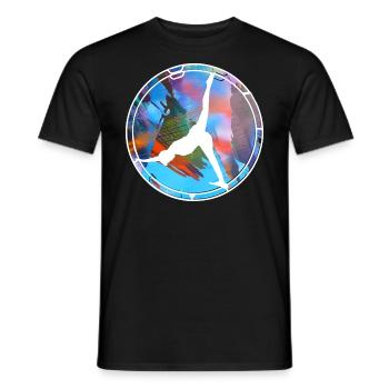 Rhönrad,Vélo,Tournoi, Sportif,Coloré,Graffiti - T-shirt homme - noir - Devant - AI Model Male 178 light (178cm)
