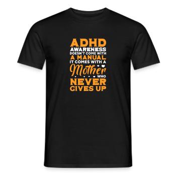 TDAH TDAH Cadeau de déficit de l’attention - T-shirt homme - noir - Devant - AI Model Male 178 light (178cm)