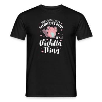 Chinchilla - Männer T-Shirt - Schwarz - Vorne - AI Model Male 178 light (178cm)