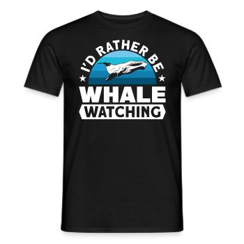 Observation des baleines Observation des baleines Orques Bleu Baleine - T-shirt homme - noir - Devant - AI Model Male 178 light (178cm)