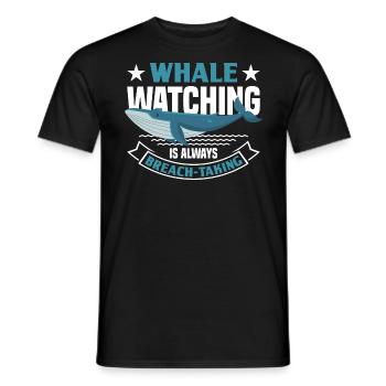 Observation des baleines Observation des baleines Orques Bleu Baleine - T-shirt homme - noir - Devant - AI Model Male 178 light (178cm)