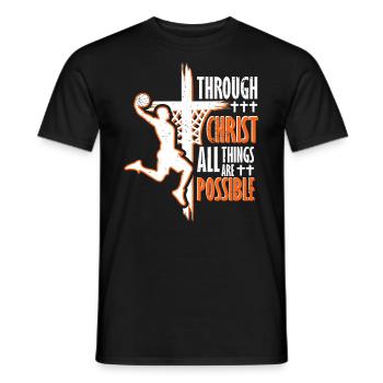 Basketball chrétien Jésus-Christ Basketball - T-shirt homme - noir - Devant - AI Model Male 178 light (178cm)