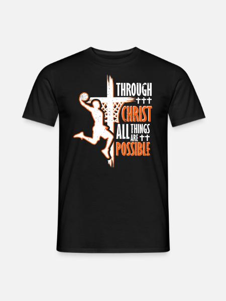 Christlicher Basketball Jesus Christus Basketball - Männer T-Shirt - Schwarz