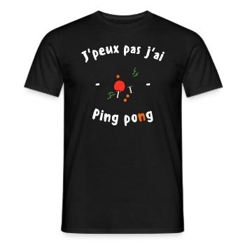 J peux pas j ai ping-pong - T-shirt homme - noir - Devant - AI Model Male 178 light (178cm)