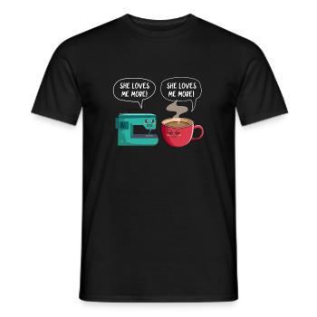 Café Cousue Caféine Couturière Espresso Cadeau - T-shirt homme - noir - Devant - AI Model Male 178 light (178cm)