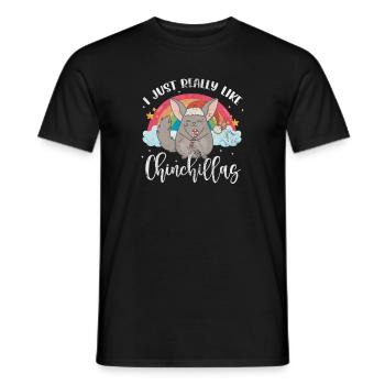 Chinchilla Nagetier Haustier Nager Geschenk - Männer T-Shirt - Schwarz - Vorne - AI Model Male 178 light (178cm)