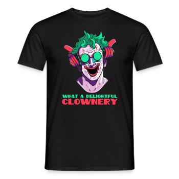 What a delightful clown - Men's T-Shirt - black - Front - AI Model Male 178 light (178cm)