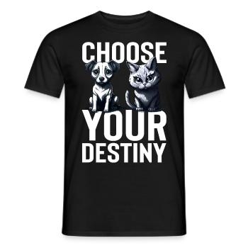 Choose Your Destiny - Dog vs Cat - Men's T-Shirt - black - Front - AI Model Male 178 light (178cm)