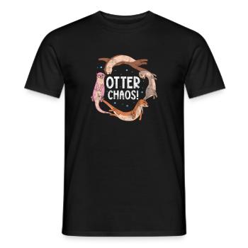 Otter - Männer T-Shirt - Schwarz - Vorne - AI Model Male 178 light (178cm)