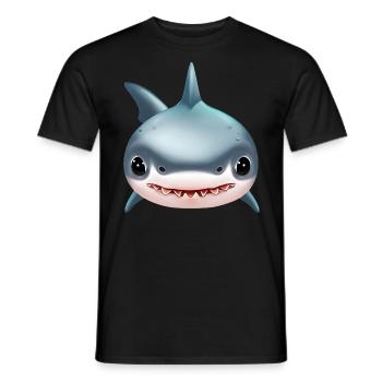 Requin mignon - T-shirt homme - noir - Devant - AI Model Male 178 light (178cm)