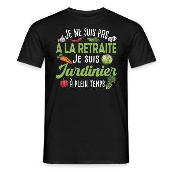 Jardinier Retraite Jardinage Retraité Papy Cadeau - T-shirt homme - noir - Devant - AI Model Male 178 light (178cm)