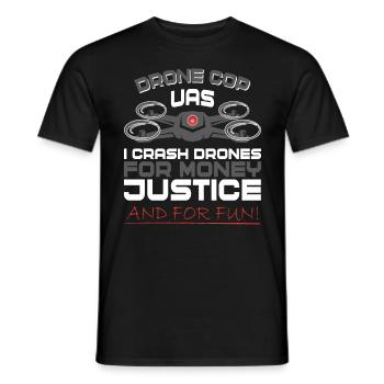 Drone, Drones, Police, Drone Pilot, Policeman - Men's T-Shirt - black - Front - AI Model Male 178 light (178cm)