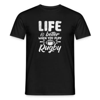 Club de rugby Équipe de rugby Football Sport Cadeau - T-shirt homme - noir - Devant - AI Model Male 178 light (178cm)