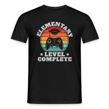 Grundstufe Full Level Videospiel-Diplom - Männer T-Shirt - Schwarz - Vorne - AI Model Male 178 light (178cm)