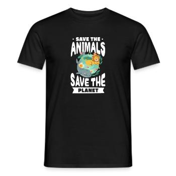 Climate change - Men's T-Shirt - black - Front - AI Model Male 178 light (178cm)