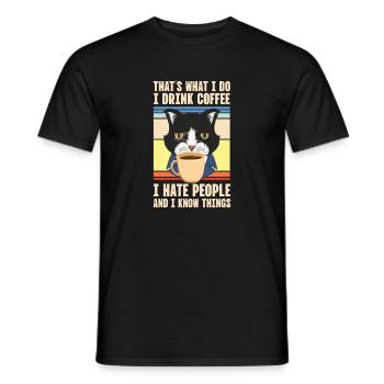 Kaffee Koffein Espresso Barista Geschenk - Männer T-Shirt - Schwarz - Vorne - AI Model Male 178 light (178cm)