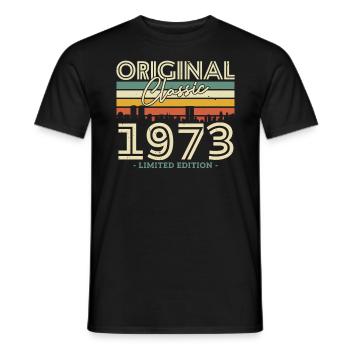 Vintage Anniversary 1973 Limited Edition - Men's T-Shirt - black - Front - AI Model Male 178 light (178cm)